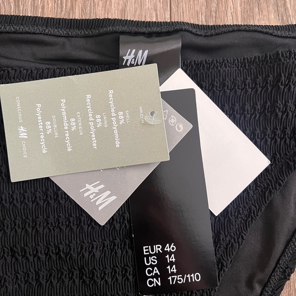 NWT black bikini bottoms H&M 14 Large - Picture 2 of 4
